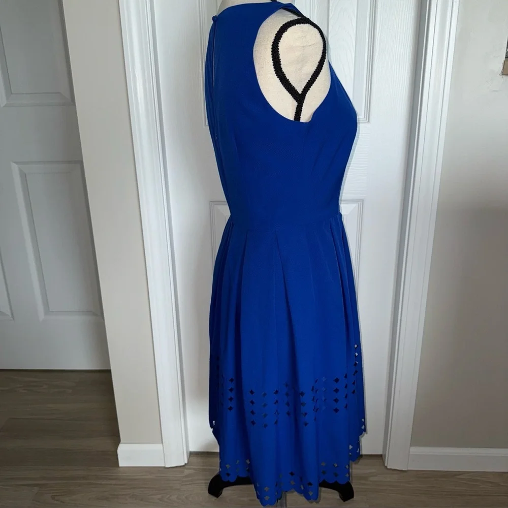 Brixon Ivy Vibrant Blue Sleeveless Dress with Eyelet Detail size small back zip‎